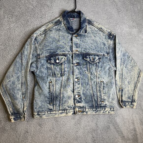 Vintage HPD Jacket Adult Large Honolulu Police Department Blue Acid Wash USA - Picture 2 of 9